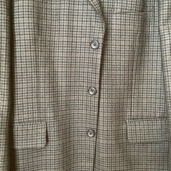 VINTAGE Blue Wool Menswear Oversized Houndstooth Blazer - Picture 5 of 16
